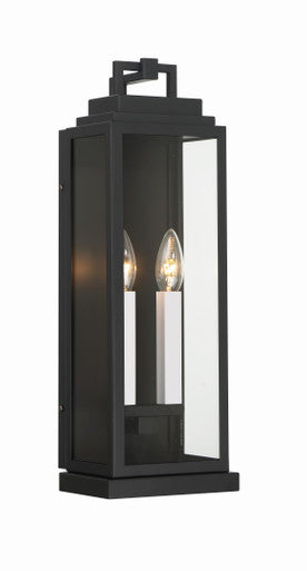 Crystorama Aspen 2 Light Matte Black Outdoor Sconce ASP-8912-MK