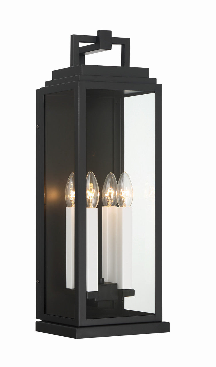 Crystorama Aspen 4 Light Matte Black Outdoor Sconce ASP-8914-MK