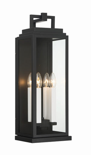 Crystorama Aspen 4 Light Matte Black Outdoor Sconce ASP-8914-MK