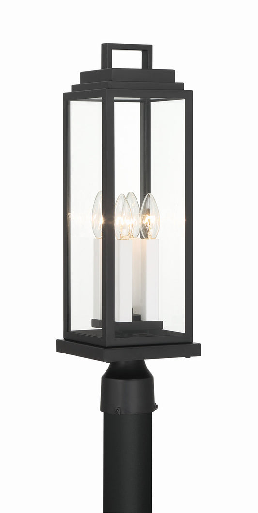 Crystorama Aspen 4 Light Matte Black Outdoor Post ASP-8919-MK