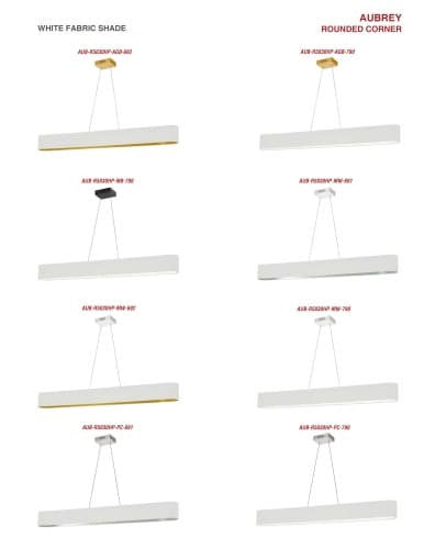 Dainolite 30W Horizontal Aged Brass Pendant with White/Gold Shade AUB-R5030HP-AGB-692