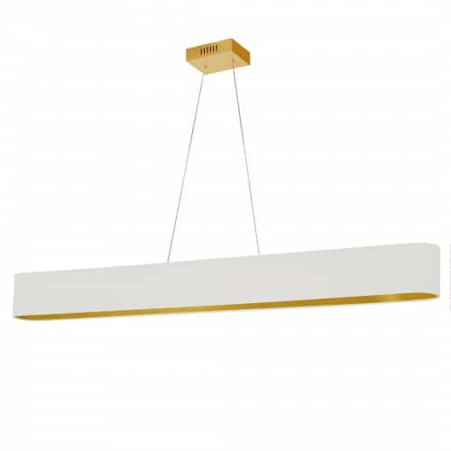 Dainolite 30W Horizontal Aged Brass Pendant with White/Gold Shade AUB-R5030HP-AGB-692