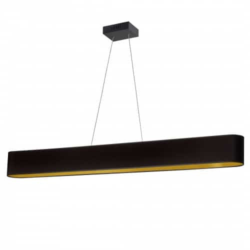 Dainolite 30W Horizontal Matte Black Pendant with Black/Gold Shade AUB-R5030HP-MB-698