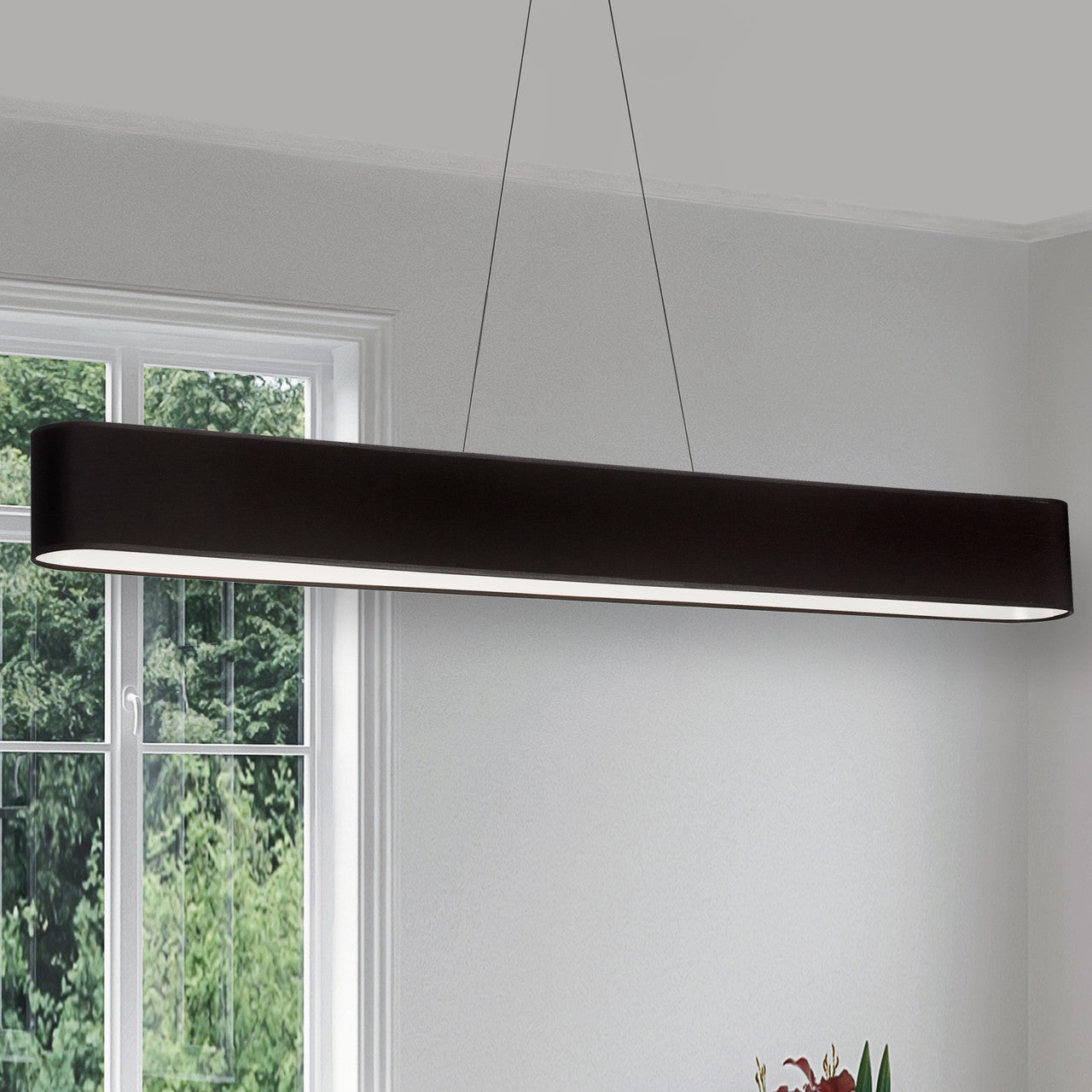 Dainolite 30W Horizontal Matte Black Pendant w/ Black Shade AUB-R5030HP-MB-797