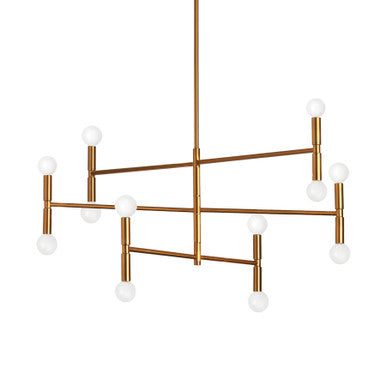 Dainolite 12 Light Chandelier, Vintage Bronze Finish AVA-3012C-VB