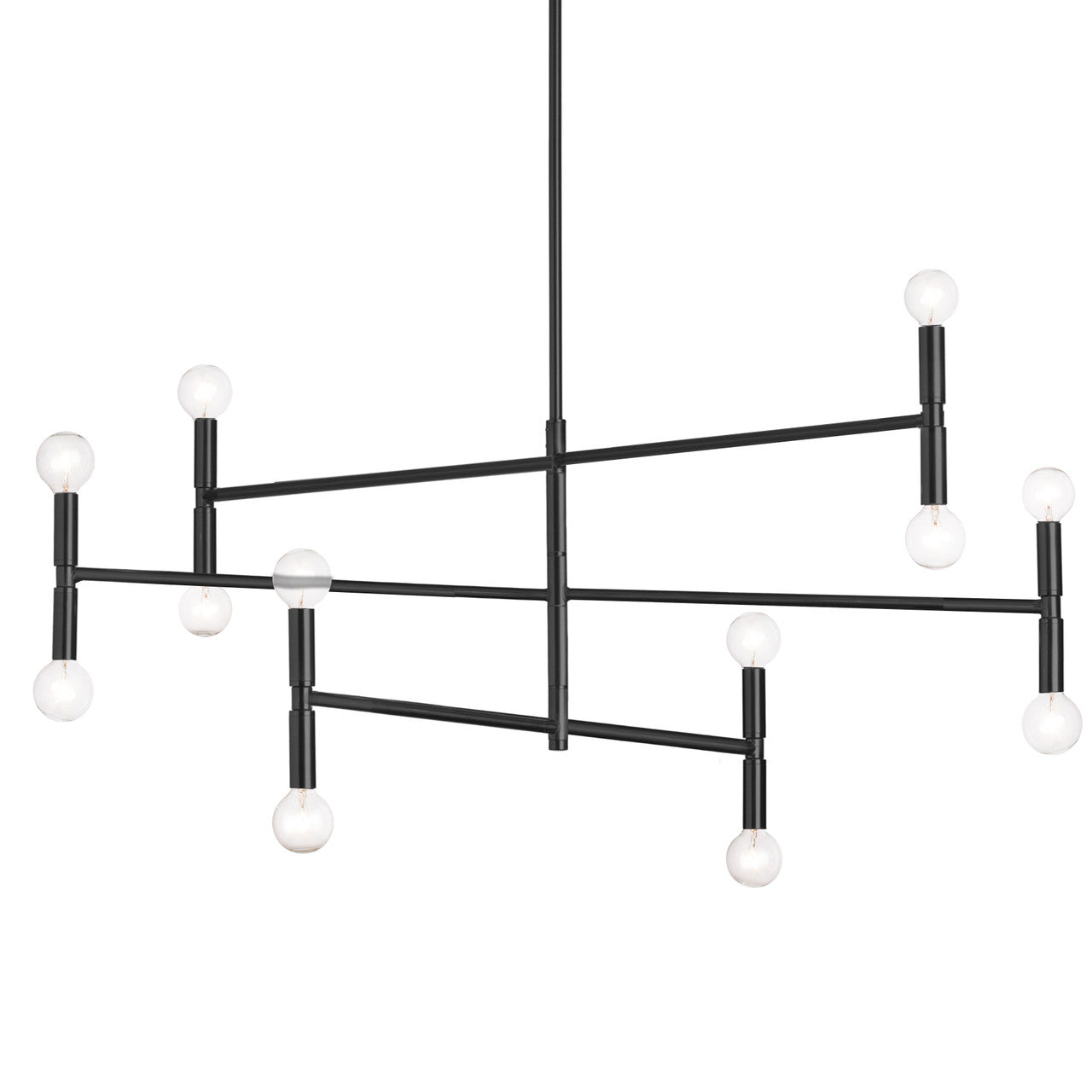 Dainolite 12 Light Incandescent Matte Black Chandelier AVA-4012C-MB