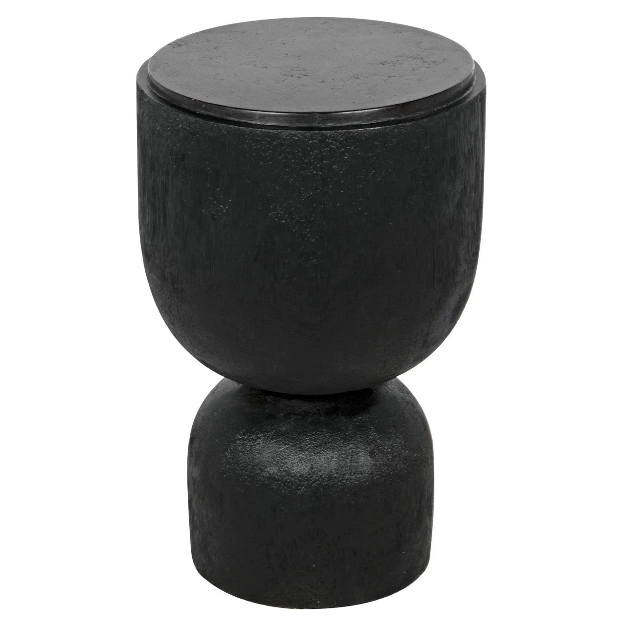 Noir Kudoro Side Table in Burnt Black AW-28BB