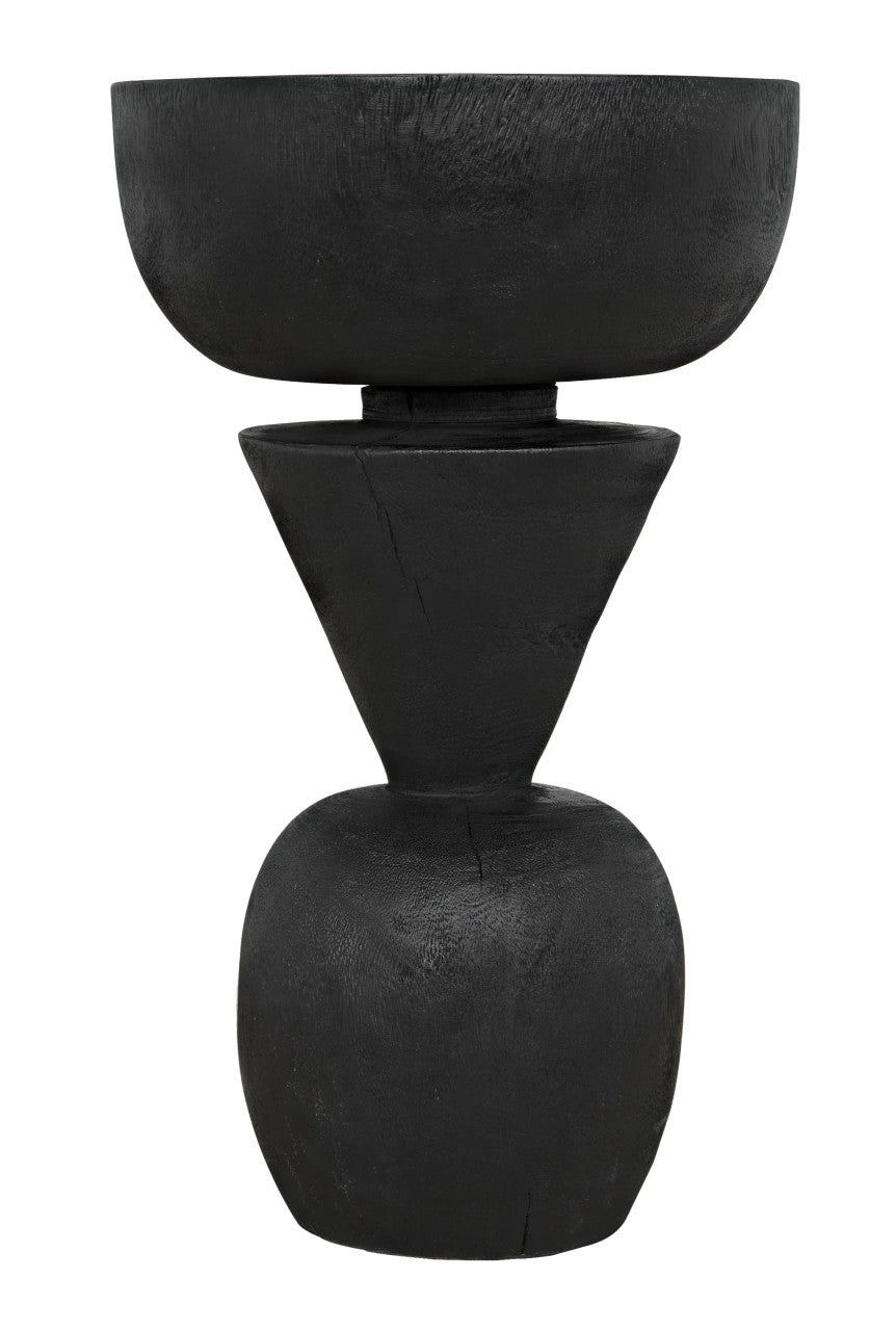 Noir Nogozi Side Table in Burnt Black AW-48BB