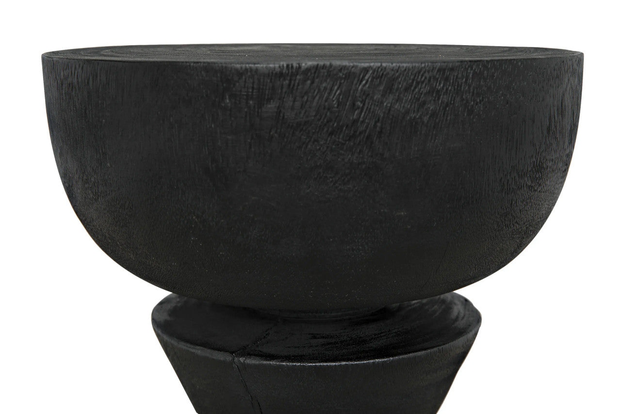 Noir Nogozi Side Table in Burnt Black AW-48BB