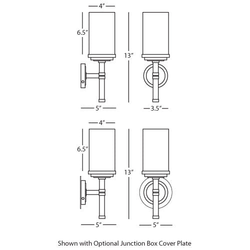 Robert Abbey  Halo Wall Sconce in Brushed Nickel Finish with Polished Nickel Accents B1324