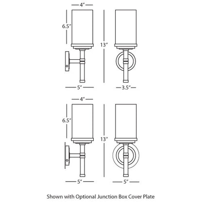 Robert Abbey  Halo Wall Sconce in Brushed Nickel Finish with Polished Nickel Accents B1324