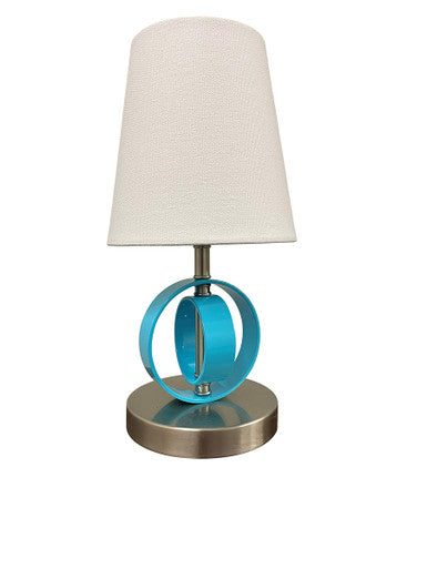 House of Troy Bryson Mini 4" Double Ring Satin Nickel/Azure Accent Lamp B209-SN/AZ