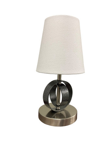 House of Troy Bryson Mini 4" Double Ring Supreme Silver/Satin Nickel Accent Lamp B209-SS/SN