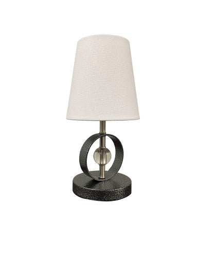 House of Troy Bryson Mini 4" Ring And Crystal Satin Nickel/Supreme Silver Accent Lamp B210-SN/SS