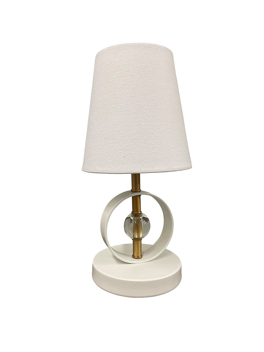 House of Troy Bryson Mini 4" Ring And Crystal Weathered Brass/White Accent Lamp B210-WB/WT