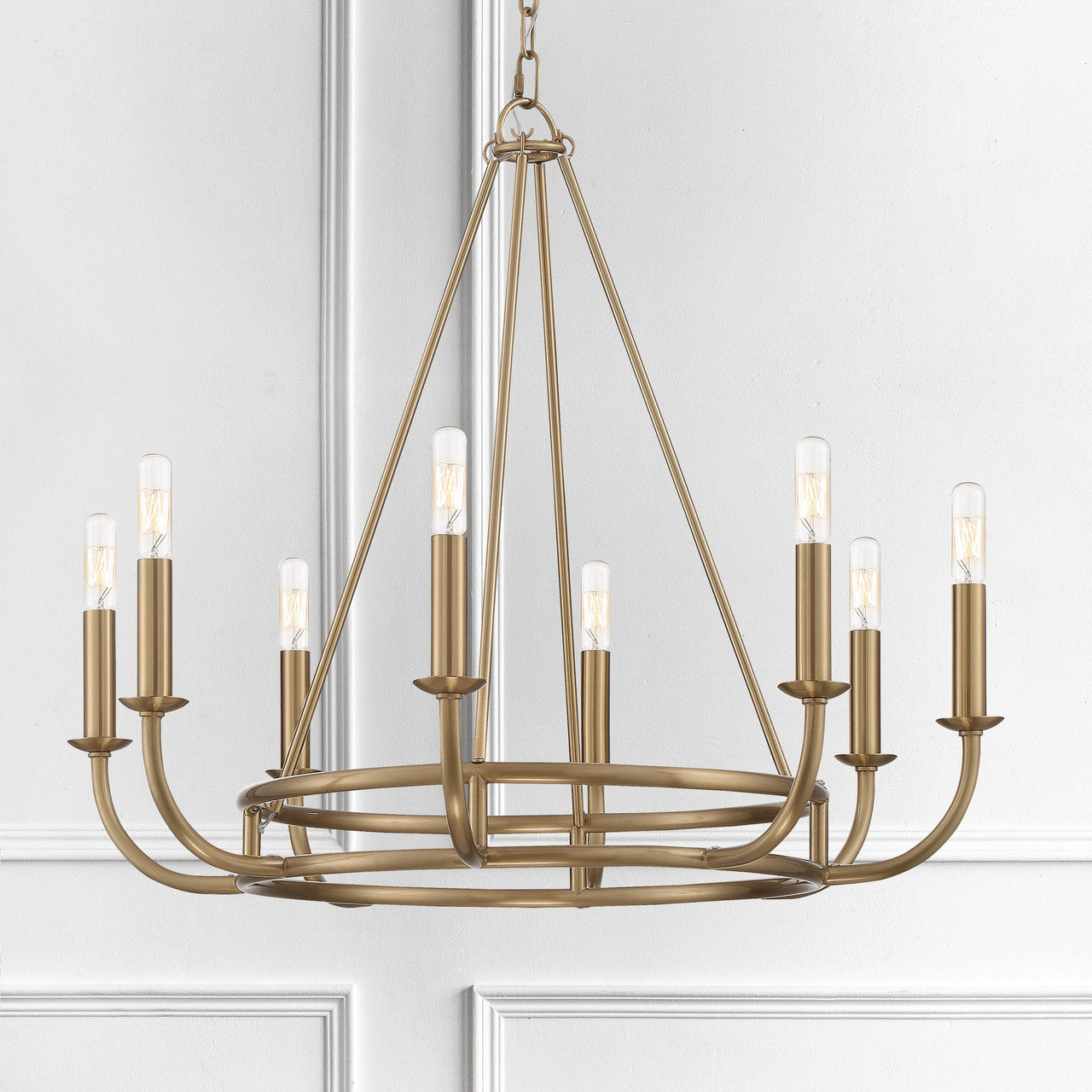 Crystorama Bailey 8 Light Aged Brass Chandelier BAI-A2108-AG