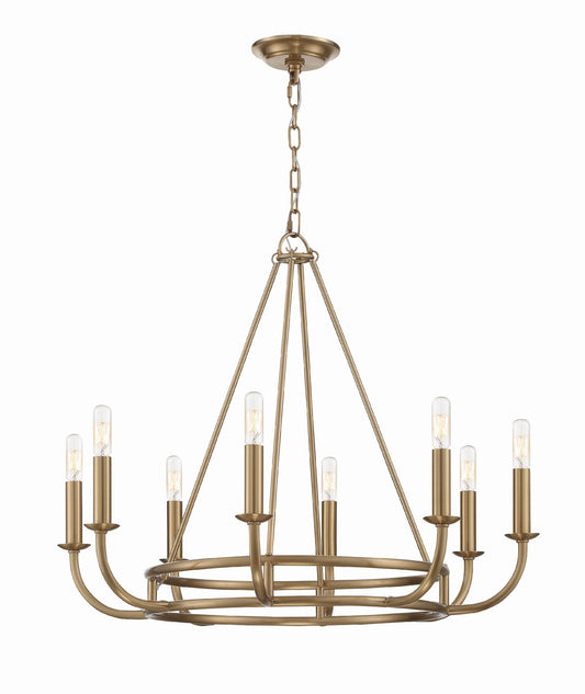 Crystorama Bailey 8 Light Aged Brass Chandelier BAI-A2108-AG