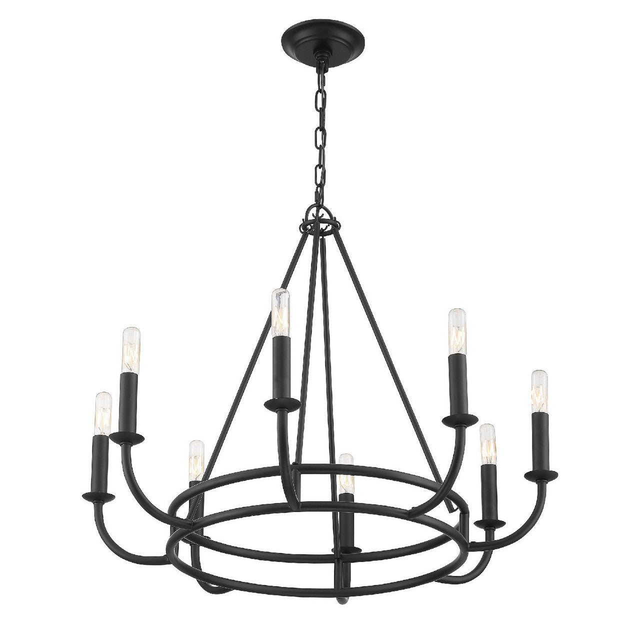 Crystorama Bailey 8 Light Matte Black Chandelier BAI-A2108-MK