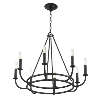 Crystorama Bailey 8 Light Matte Black Chandelier BAI-A2108-MK