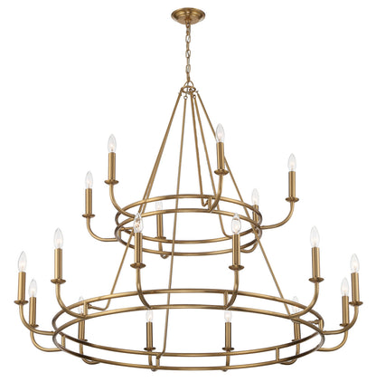 Crystorama Bailey 18 Light Aged Brass Chandelier BAI-A2109-AG