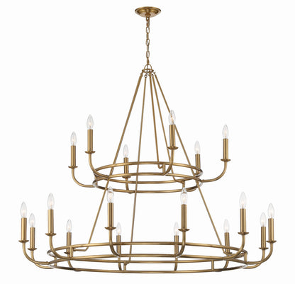 Crystorama Bailey 18 Light Aged Brass Chandelier BAI-A2109-AG