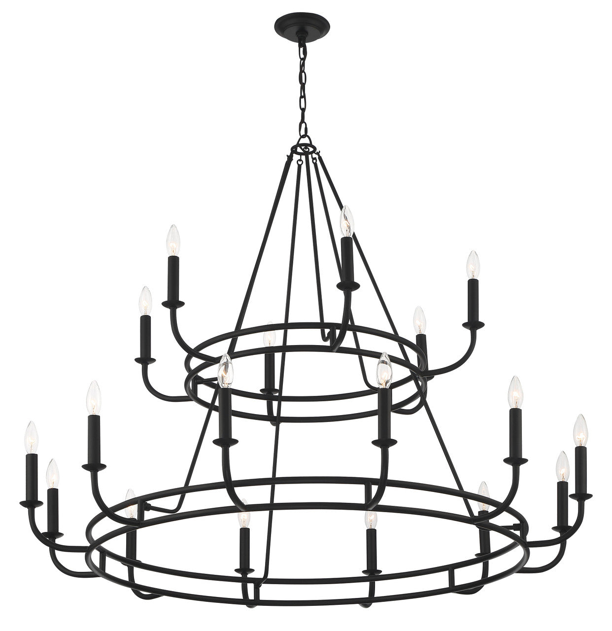 Crystorama Bailey 18 Light Matte Black Chandelier BAI-A2109-MK