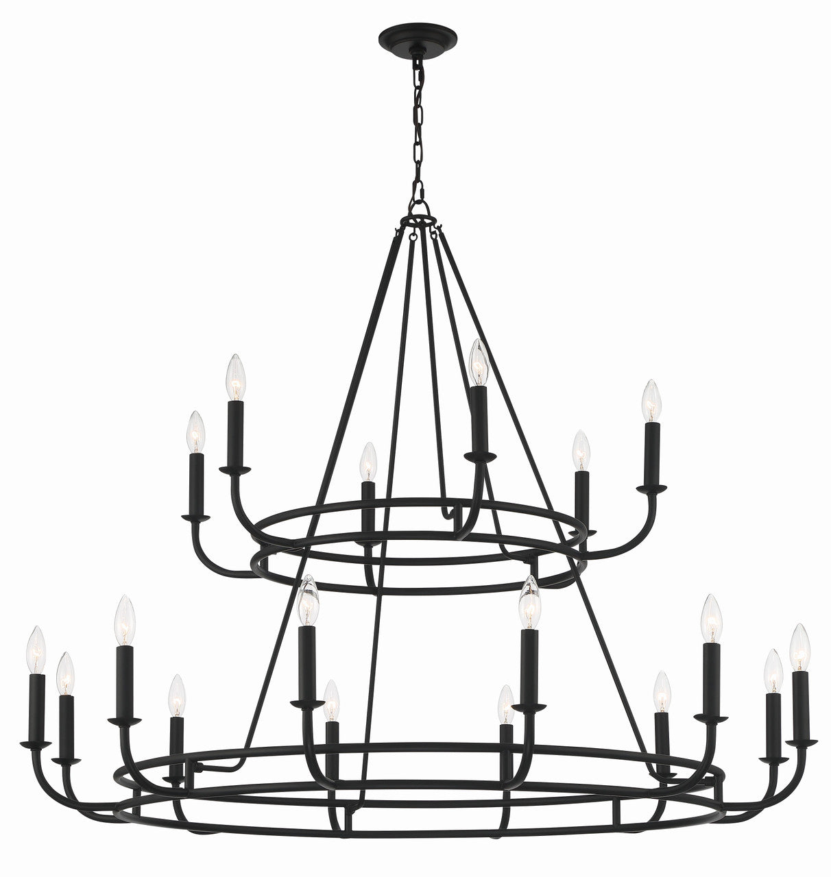 Crystorama Bailey 18 Light Matte Black Chandelier BAI-A2109-MK