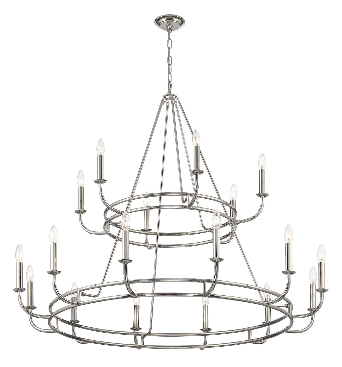 Crystorama Bailey 18 Light Polished Nickel Chandelier BAI-A2109-PN