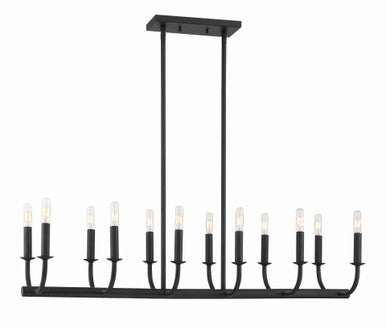 Crystorama Bailey 12 Light Matte Black Chandelier BAI-A2112-MK