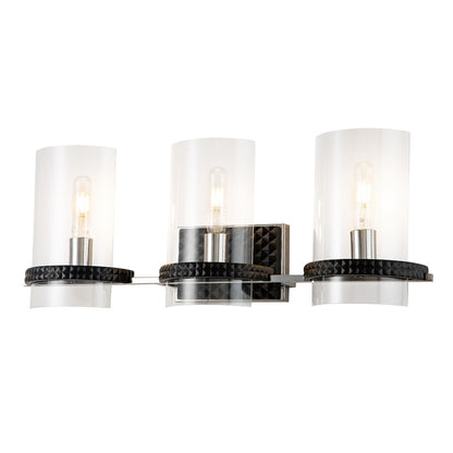 Lucas McKearn Mazant 3 Light Vanity Light In Black And Chrome