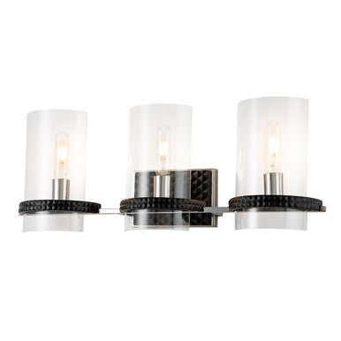 Lucas McKearn Mazant 3 Light Vanity Light In Black And Chrome