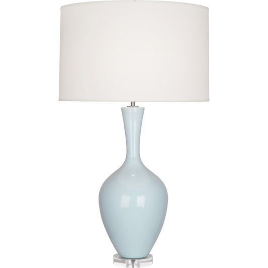 Robert Abbey  Baby Blue Audrey Table Lamp in Baby Blue Glazed Ceramic BB980