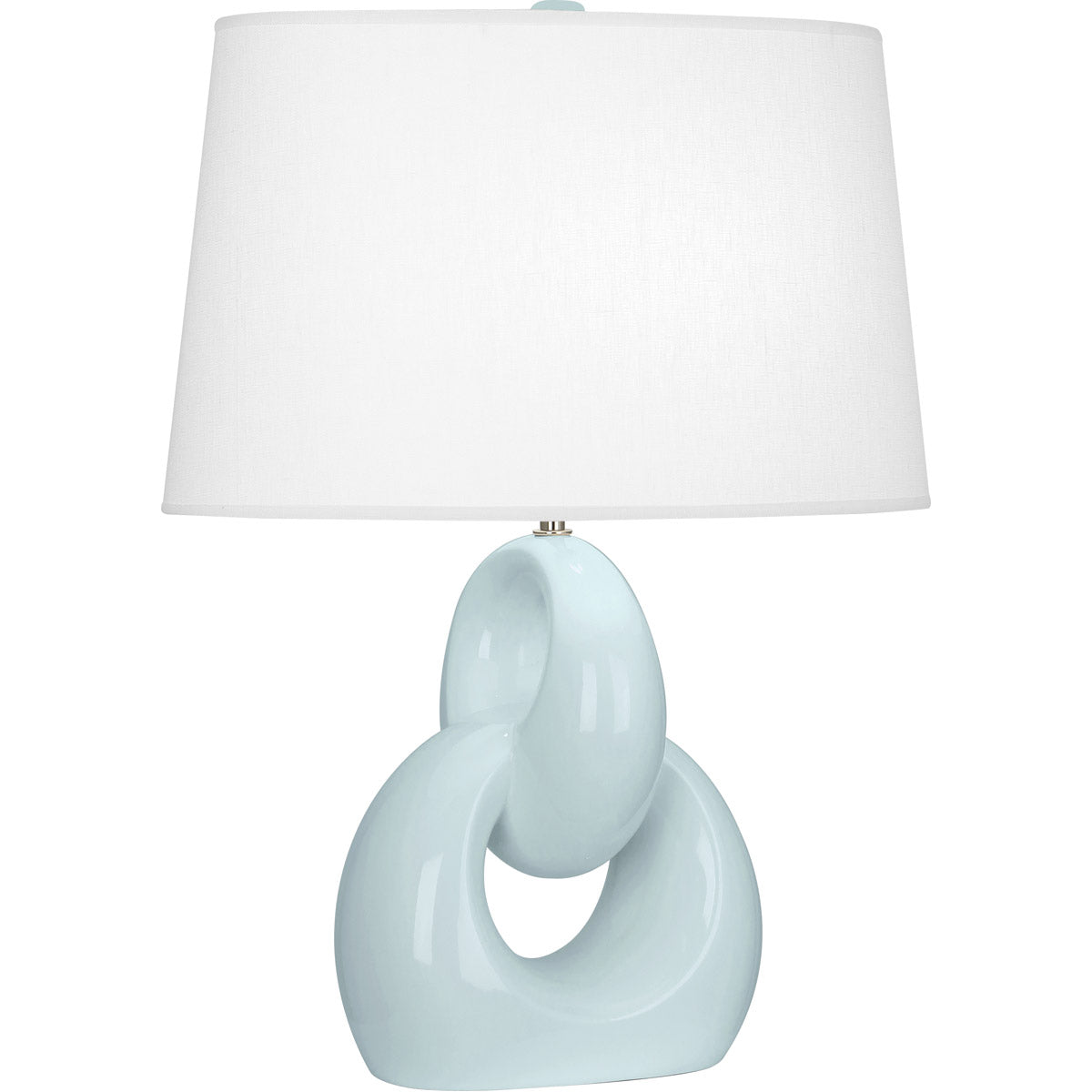 Robert Abbey  Baby Blue Fusion Table Lamp in Baby Blue Glazed Ceramic with Polished Nickel Accents BB981