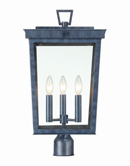 Crystorama Belmont 3 Light Graphite Outdoor Lantern Post BEL-A8069-GE