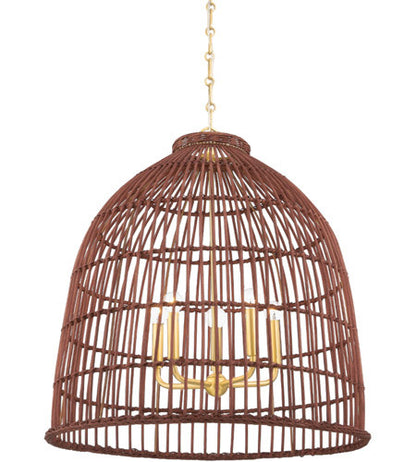 Hudson Valley Lighting Jordan 5 Light Pendant in Aged Brass BKO702-AGB