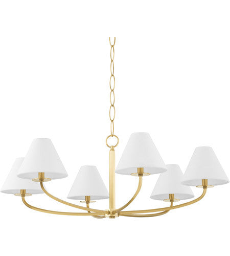 Hudson Valley Lighting Stacey 6 Light Chandelier in Aged Brass BKO901-AGB