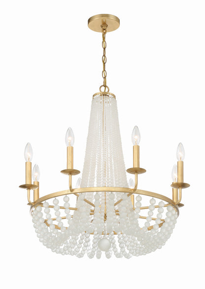 Crystorama Bella 8 Light Antique Gold Chandelier BLA-10668-GA