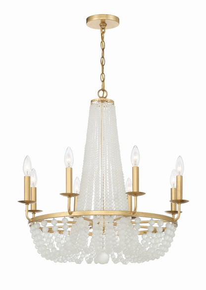 Crystorama Bella 8 Light Antique Gold Chandelier BLA-10668-GA