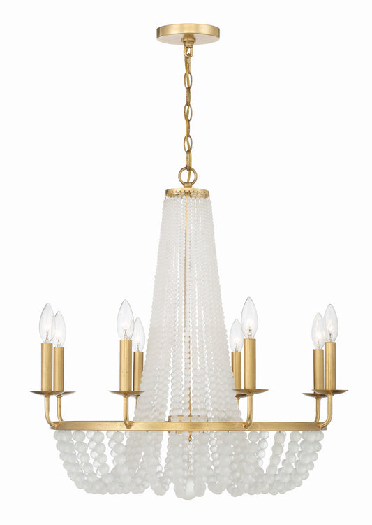 Crystorama Bella 8 Light Antique Gold Chandelier BLA-10668-GA