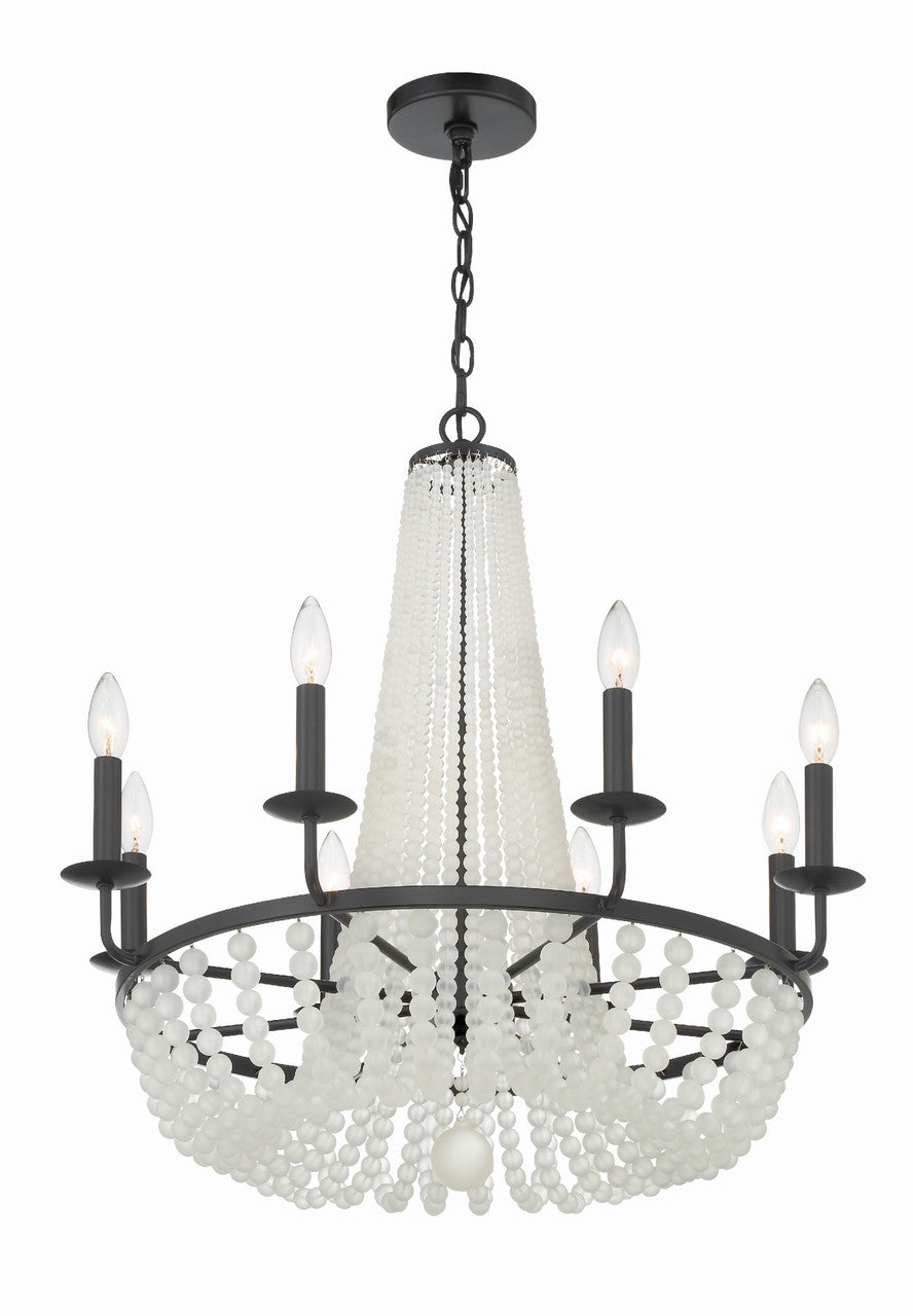 Crystorama Bella 8 Light Matte Black Chandelier BLA-10668-MK