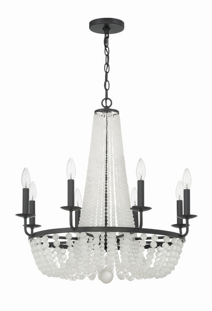 Crystorama Bella 8 Light Matte Black Chandelier BLA-10668-MK