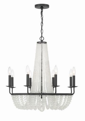 Crystorama Bella 8 Light Matte Black Chandelier BLA-10668-MK