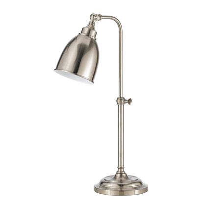 CAL Lighting 60W Pharmacy Table Lamp with Adjustable Pole Brushed Steel BO-2032TB-BS