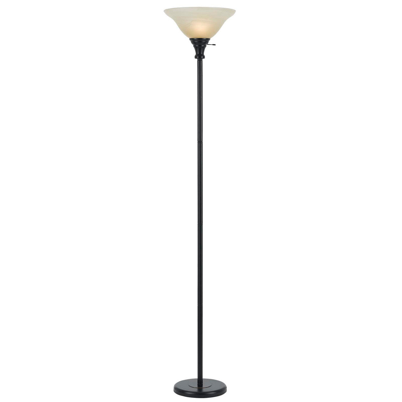 CAL Lighting 150W 3 Way Torchiere Lamp With Glass Shade Dark Bronze BO-213-DB