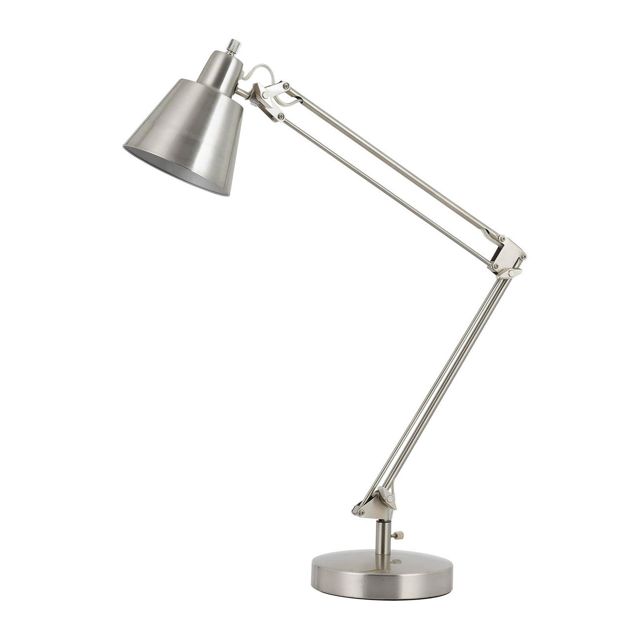 CAL Lighting 60W Udbina Desk Lamp With Adjustable Arms Brushed Steel BO-2165TB-BS