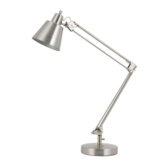 CAL Lighting 60W Udbina Desk Lamp With Adjustable Arms Brushed Steel BO-2165TB-BS