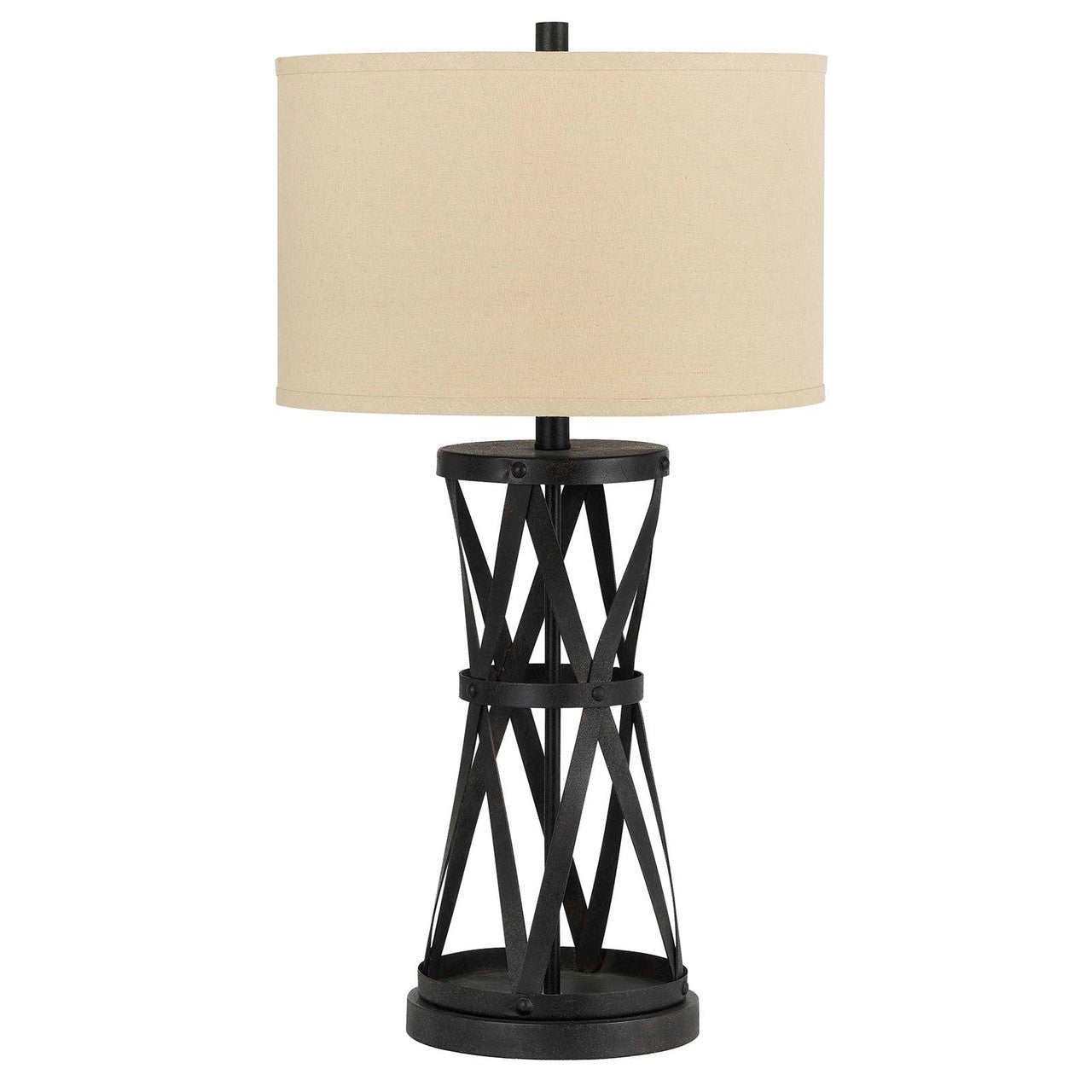 CAL Lighting 150W 3 Way Passo Iron Table Lamp Black BO-2182TB