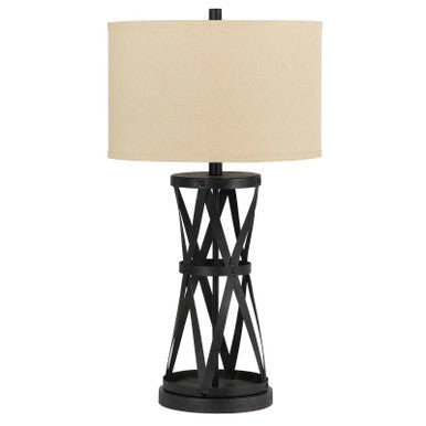 CAL Lighting 150W 3 Way Passo Iron Table Lamp Black BO-2182TB