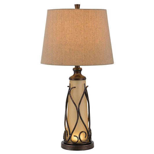 CAL Lighting 150W 3 Way Taylor Table Lamp With 1W LED Light Brown BO-2348TB