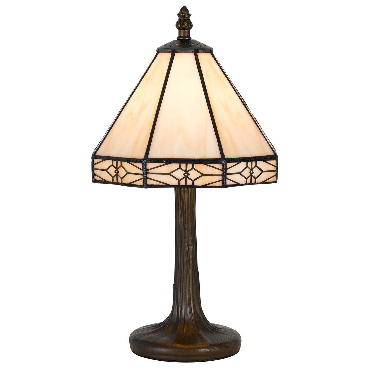 CAL Lighting 40W Tiffany Accent Lamp With Zinc Cast Base Antique Brass BO-2385AC